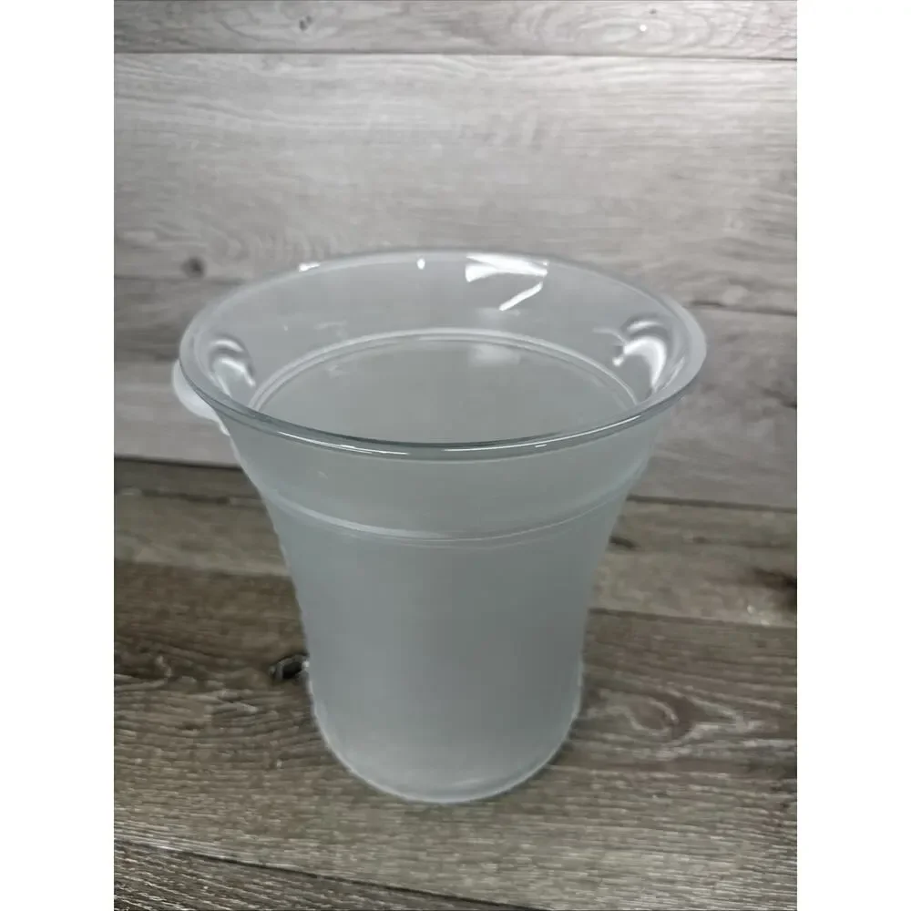 Vintage Italian Frosted Glass Ice Champagne Bucket Raised Grape Pattern 8.5”